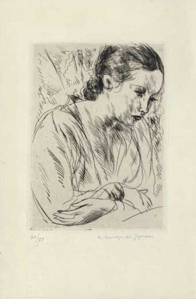 André Albert Marie DUNOYER DE SEGONZAC (1884-1974) Ensemble de trois estampes : "Fernande...