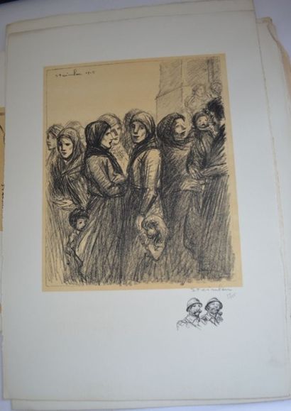 Théophile Alexandre STEINLEN (1859-1923) Ensemble de 10 estampes series "La Serbie"...