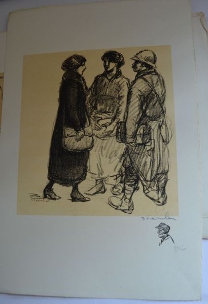 Théophile Alexandre STEINLEN (1859-1923) Ensemble de 10 estampes series "La Serbie"...