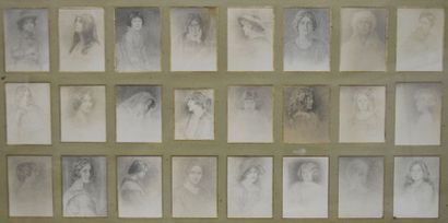 Wilhelmina Johanna L KIEHL (1862-1922) "24 portraits" Reproductions signées. Petits...