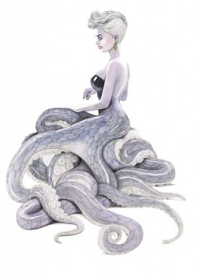 Camille Benyamina  « Ursula » aquarelle/ crayon de couleur. 42 x 29,7 cm