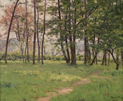 BIVA HenriENRI (1848-1928) «La clairière»Huile sur toile (rentoilée) 54 x 64,5 cmElève...