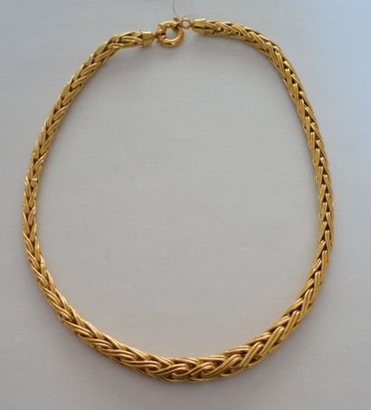 null PARURE en or, maille palmier comprenant un bracelet (P: 11 gr) et un collier...