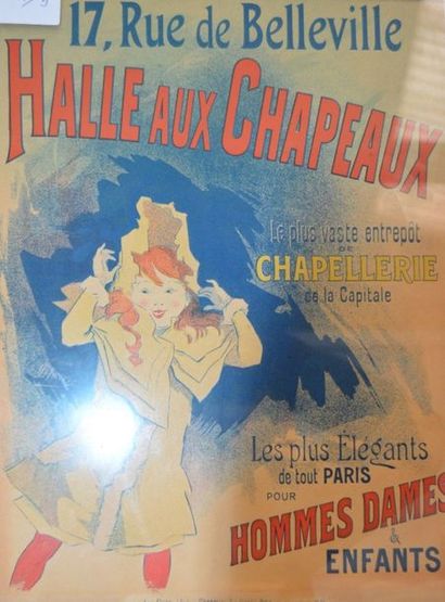 null Lithographie originale d'après Cheret. Halle aux chapeaux. Imp Chaix, Paris37x27,5...