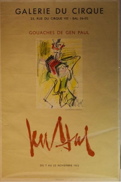 null GEN PAUL 1895-1975 

 "affiche d'exposition, Galerie du Cirque" 

 Edition Mourlot...