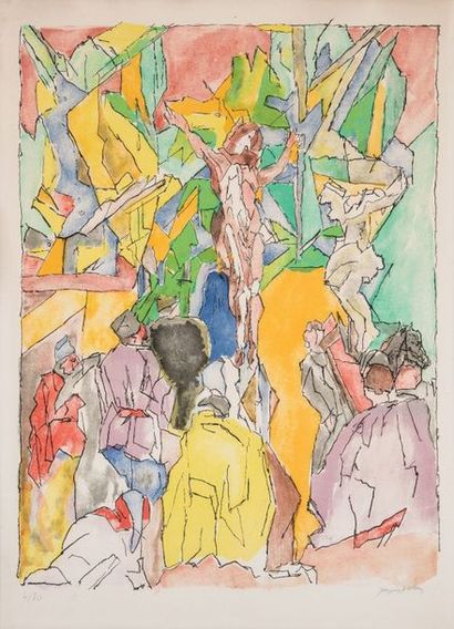  Jacques VILLON (1875-1963) "Le Christ" lithographie, signée au crayon. Numérotée...