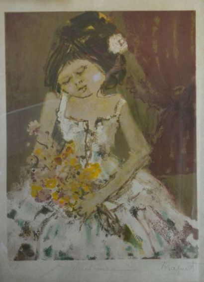 null Jean?Pierre CHAPUT (1935) "Portrait de jeune fille" lithographie,

signée en...