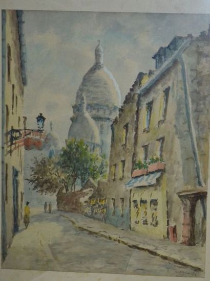 null SOCRATE (Xxe) "Montmartre" aquarelle, signée en bas à droite. 39

x 30 (à v...