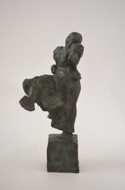 null Ulysse GEMIGNANI (1906-1973) Danseuse Bronze à patine verte, signé. Cachet "Cire...