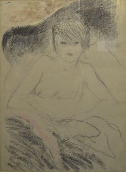 VESTIN? Portrait de jeune femme dénudée, pastel signé en haut à gauche

60 x 45.5...