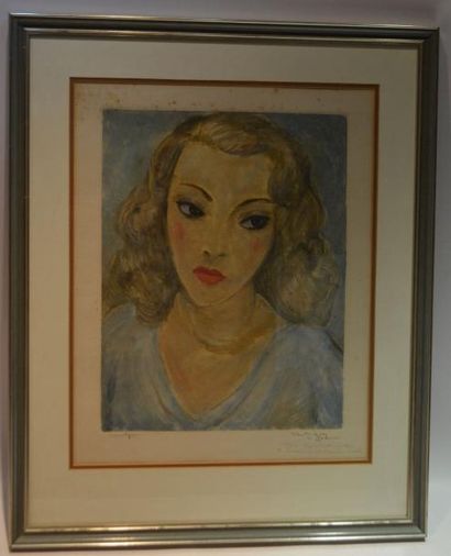 null Gaston, le jeune VENTRILLON (1897-1982) Portrait de femme, Monotype, Signé et...