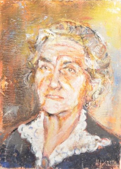 null ULYSSE JEAN-PAUL (1925-2011) "Portrait de femme âgée" huile sur toile signée...