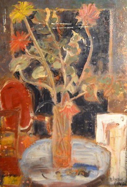 null ULYSSE JEAN-PAUL (1925-2011) "nature morte aux fleurs" huile sur carton signée...