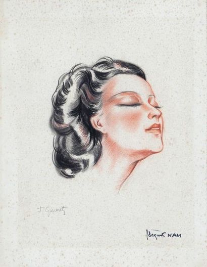 null Jacques LEHMANN dit NAM (1881-1974) « Portrait de Jacqueline Cuzelin Guerret...