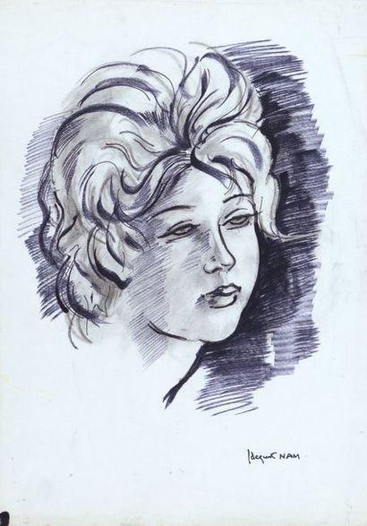 null Jacques LEHMANN dit NAM (1881-1974) « Portrait de jeune femme »

Crayon et encre

54...