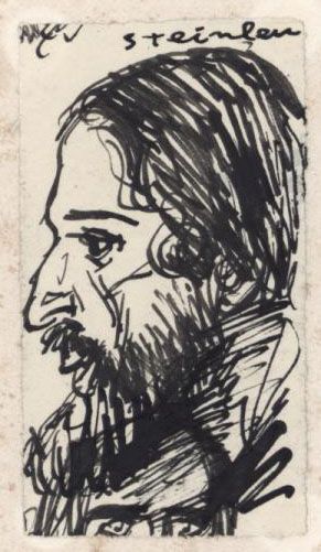 null Théophile Alexandre STEINLEN (1859-1923) "Portrait d'homme barbu de profil"...
