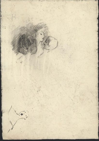 null Théophile Alexandre STEINLEN (1859-1923) "Etude de chat" crayon. Porte le cachet...