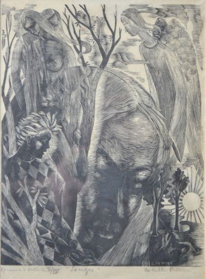 null Colette PETTIER (1907-1983), "Songes", Lithographie, signée titrée et numérotée...