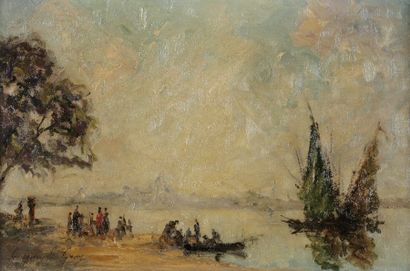 GUERIN LE GAY André (1872-XXe) « Venise » Huile sur toile, signée en bas à gauche....