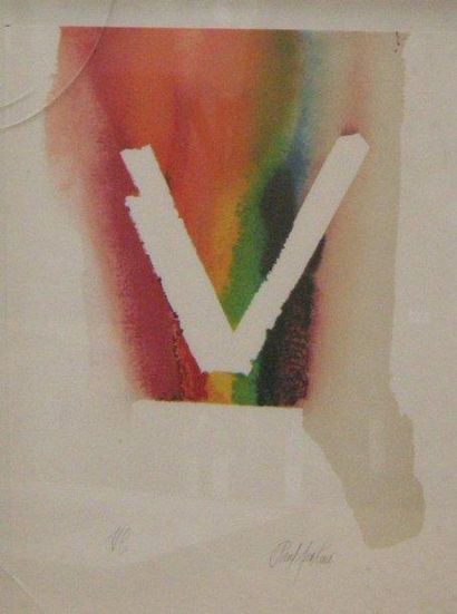 Paul JENKINS (né en 1923) "Composition abstraite", Lithographie en couleur, signé...
