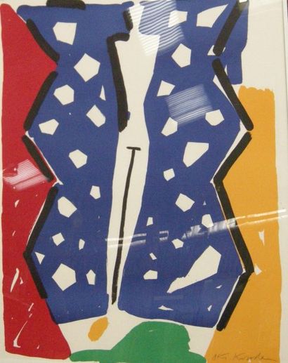 Aki KURODA (né en 1944) "L'homme blanc", Lithographie, signé en bas à droite, numéroté...