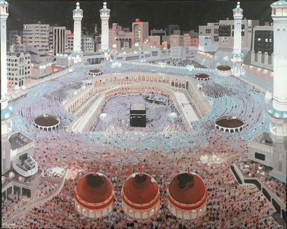 François BOISROND (né en 1959) "La Mecque", Acrylique sur toile, signé en bas à droite,...