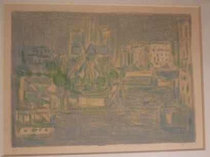 André COTTAVOZ (1922) Vue de Notre Dame Lithographie, signée en bas à droite et justifiée...