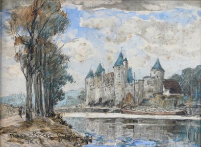 BOGGS Frank (1855-1926) Le château de Josselin Aquarelle, signé et situé en bas à...