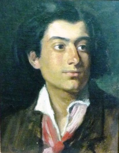 ECOLE FRANCAISE Première moitié du XIXe siècle Portrait de Jeune Homme Huile sur...