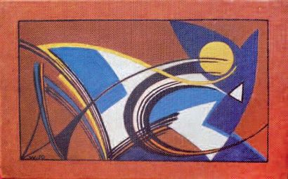 Nicolaas WARB (1906-1957) Exaltation Huile sur toile, marouflée sur panneau, monogrammée...