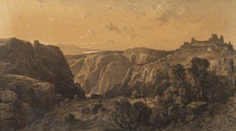 CORDOUAN Vincent (1810-1893) "Vue de Sainte Anne d'Evenos". Dessin à la mine de plomb...