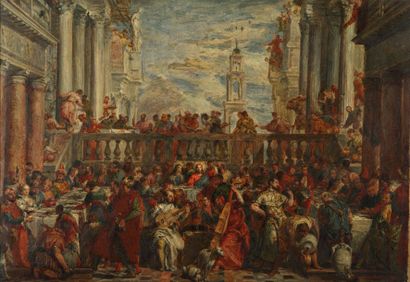 VERONESE Paolo Caliari, dit (D'après) 1528 - 1588 Les Noces de Cana Huile sur toile...