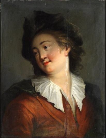 GRIMOU Alexis (Atelier de) Argenteuil 1678 - Paris 1733 Portrait d'un jeune comédien...