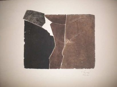 Peyceré Enrique (1927-1988) "Composition abstraite en trois parties", estampe, signée...