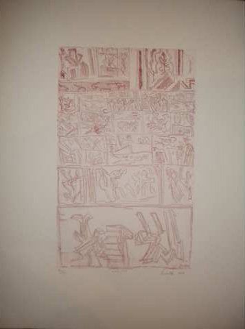 Licata "Composition en couleur CCXLVIII", estampe, 40/50, signée et datée en bas...