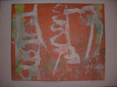 Hasegawa Soi (1919) "Soleil couchant", estampe, signée en bas à droite, 76x57