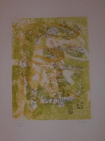 BRYEN "Le pré des sons", estampe, 116/125, signée en bas à droite, 55 x 50