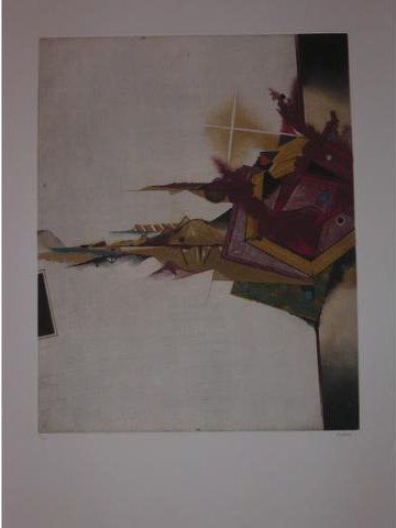 TUNA BEERI "Le pourpre de Judée", estampe, 53/99, signée en bas à droite, 76 x 5...
