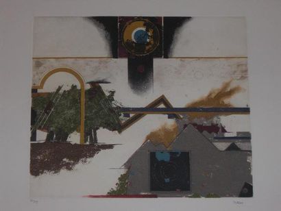 TUNA BEERI "Au-delà de l'arche", estampe, 32/99, timbre sec de la galerie Jacqueline...