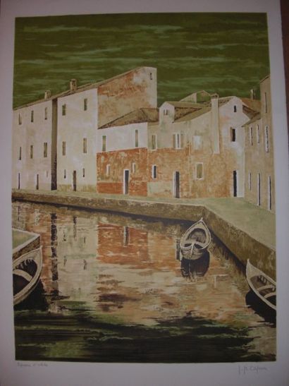 CAPRON "Venise", estampe, épreuve d'artiste, signée en bas à droite, 75x54 cm