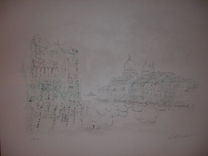 HUCHET "Venise", estampe, n°139/500, signée en bas à droite, 56x76 cm