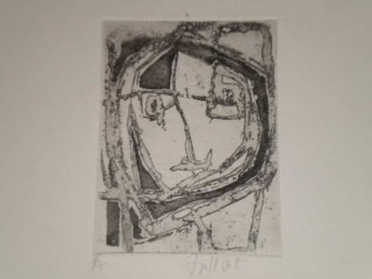 Brillant Gilou (1935) "Visage", estampe, épreuve d'artiste justifié en bas à gauche,...