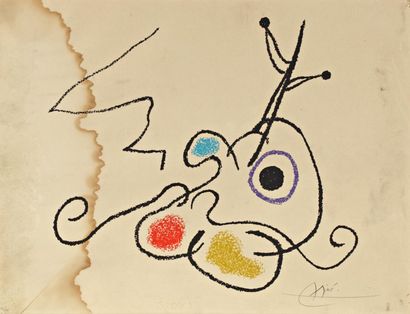 MIRO Joan (1893-1983) "Composition", Lithographie, signée en bas à droite, n° 106/120....