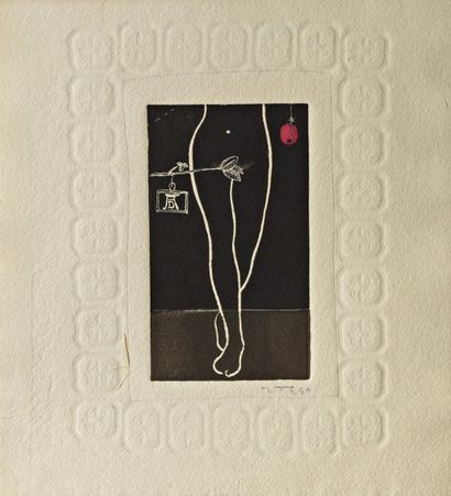 ORTEGA José (1921-1990) "Eve", Gravure, signée en bas à droite. 28 x 25 cm