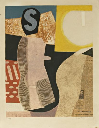 PAPART Max (1911-1994) "Composition", Gravure au carborundum, signée en bas à droite...