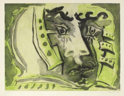 PIGNON Edouard (1905-1993) "Guerrier", Lithographie, signée en bas à droite, datée...
