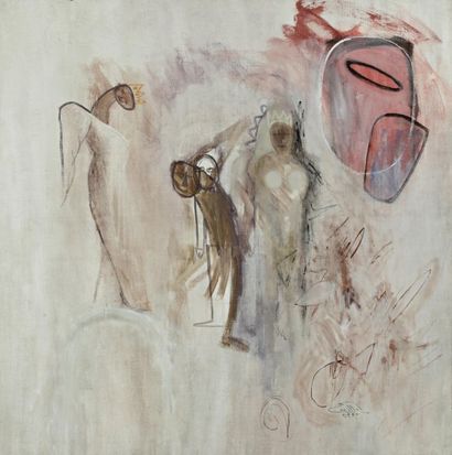 BALLION Michelle (née en 1962) "Abstraction ", Huile sur toile, signée en bas à droite...