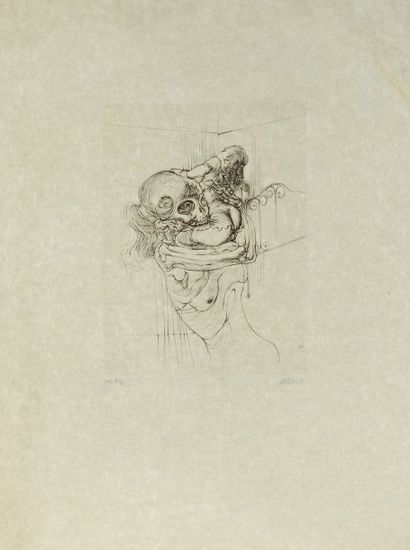 BELLMER Hans (1902-1975) "oeuvre érotique", Gravure à l'eau-forte sur papier Japon...