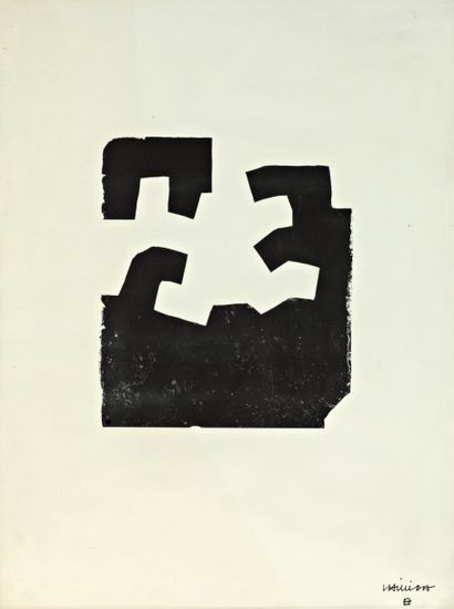 CHILLIDA Eduardo (1924-2002) "Composition", Reproduction lithographique, signée dans...