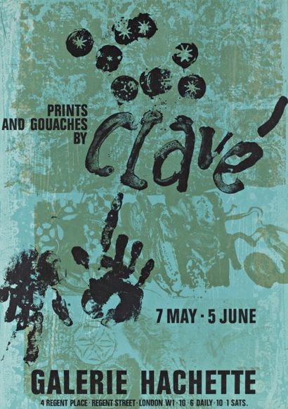 CLAVE Antoni (1913-2005) Affiche Galerie Hachette " Exposition Clavé ", Reproduction...